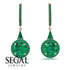 Hidden Halo Emerald Earrings - Joanna No. 20