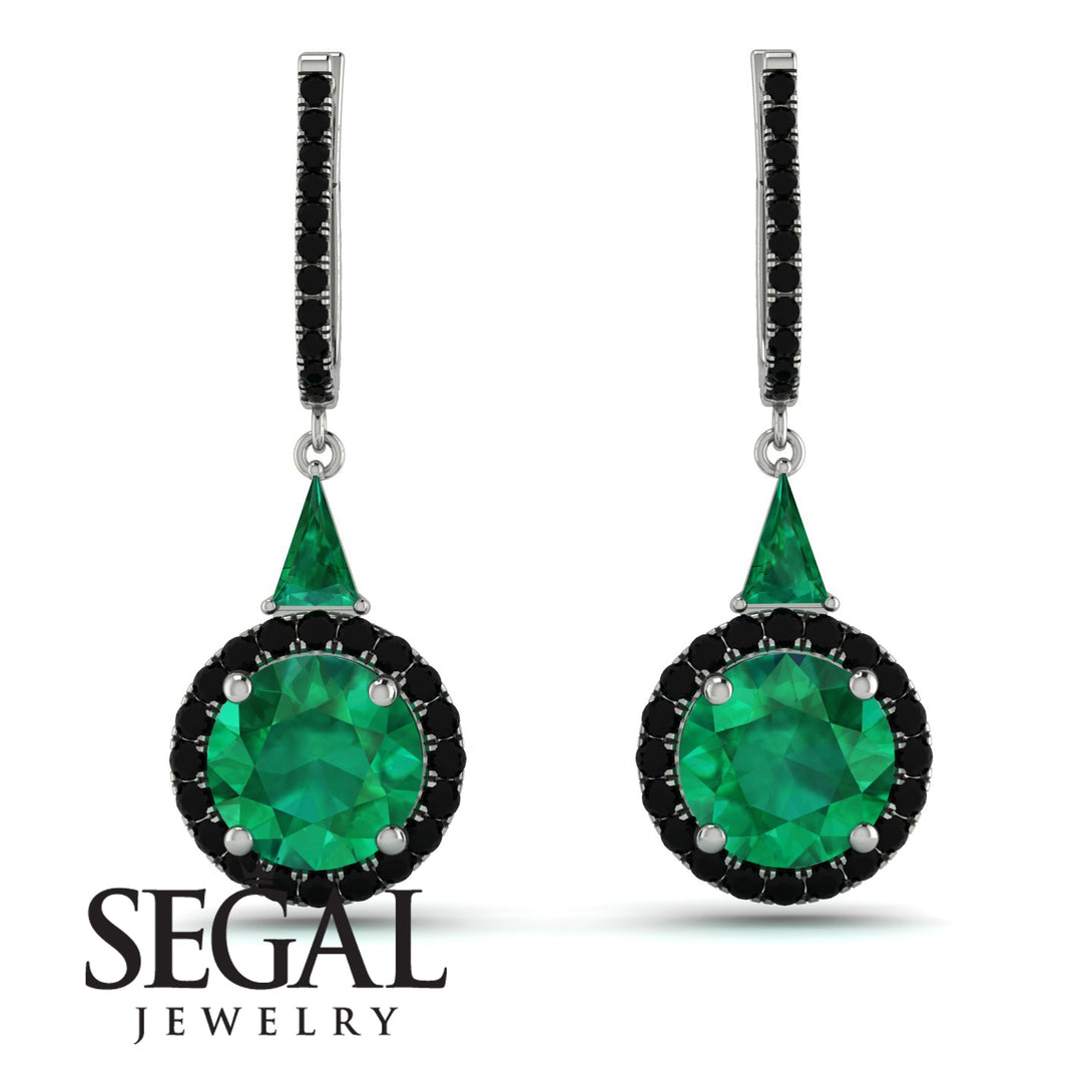 Hidden Halo Emerald Earrings - Joanna No. 36