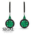 Hidden Halo Emerald Earrings - Joanna No. 36