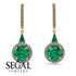 Hidden Halo Emerald Earrings - Joanna No. 4