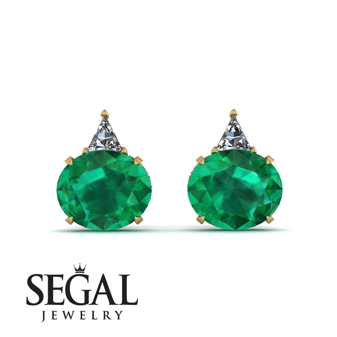 Hidden Halo Emerald Earrings - Rosalie No. 4