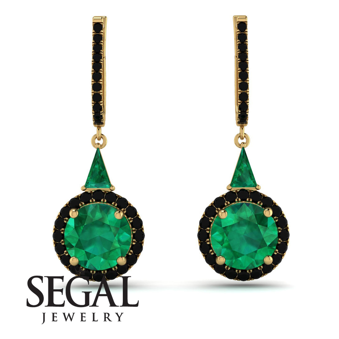 Hidden Halo Emerald Earrings - Joanna No. 34
