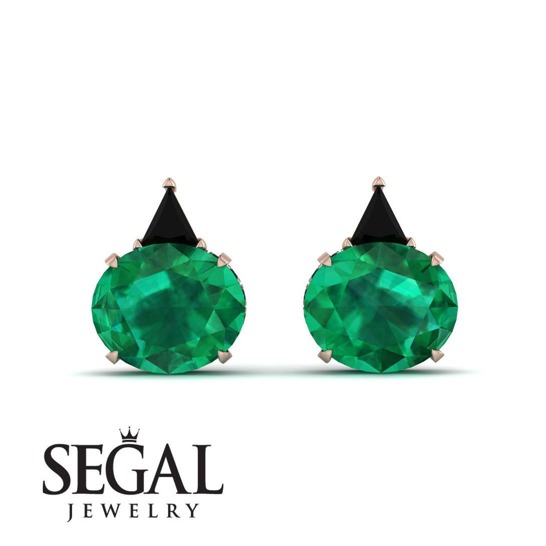 Hidden Halo Emerald Earrings - Rosalie No. 35