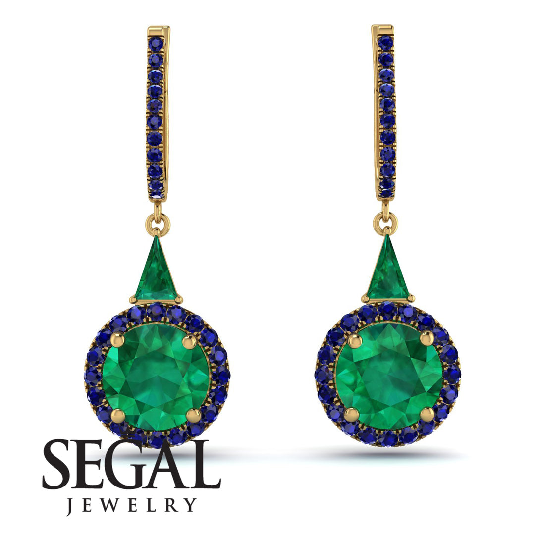 Hidden Halo Emerald Earrings - Joanna No. 64
