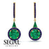Hidden Halo Emerald Earrings - Joanna No. 64