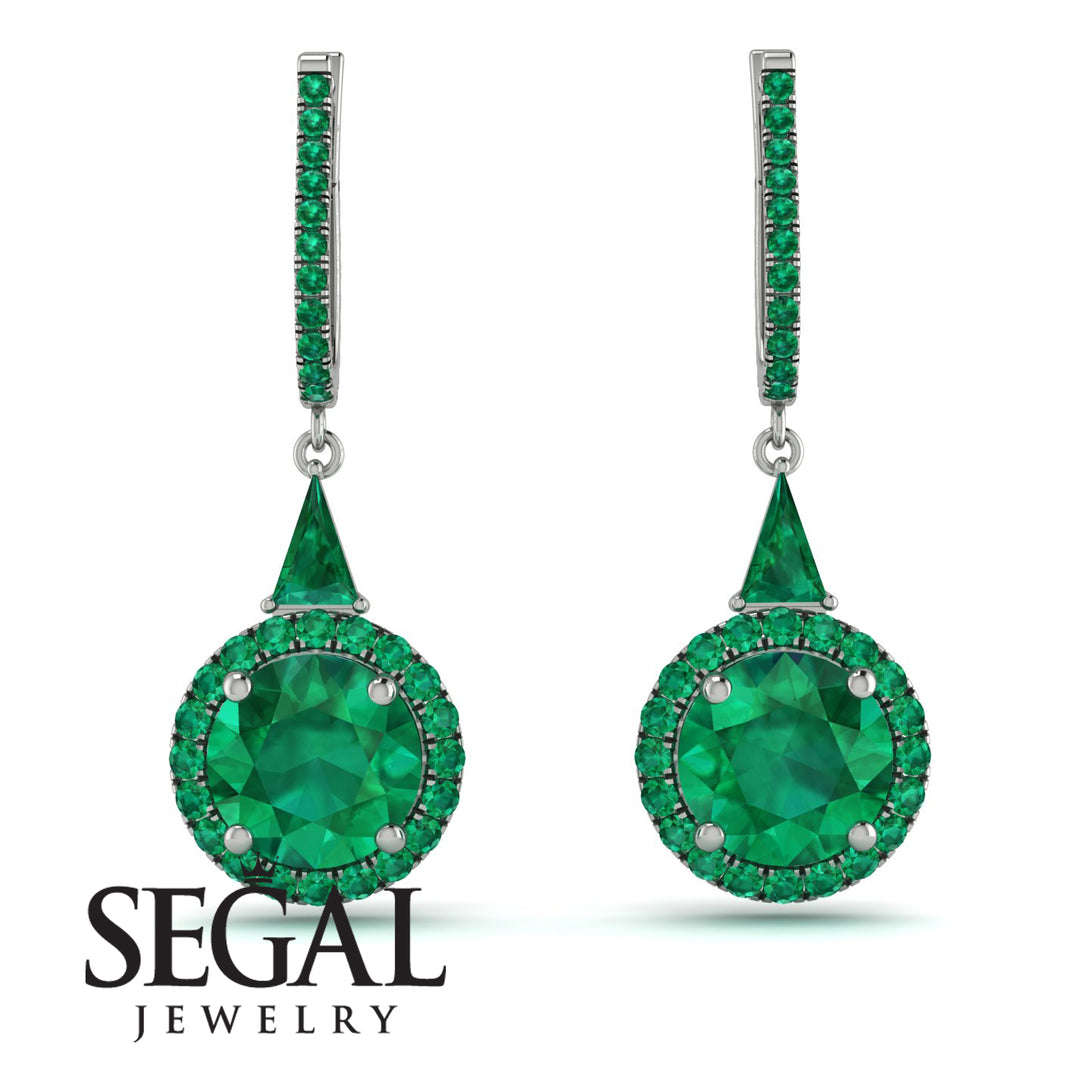 Hidden Halo Emerald Earrings - Joanna No. 21