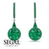 Hidden Halo Emerald Earrings - Joanna No. 21