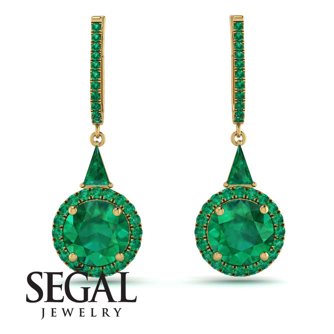 Hidden Halo Emerald Earrings - Joanna No. 19