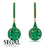 Hidden Halo Emerald Earrings - Joanna No. 19