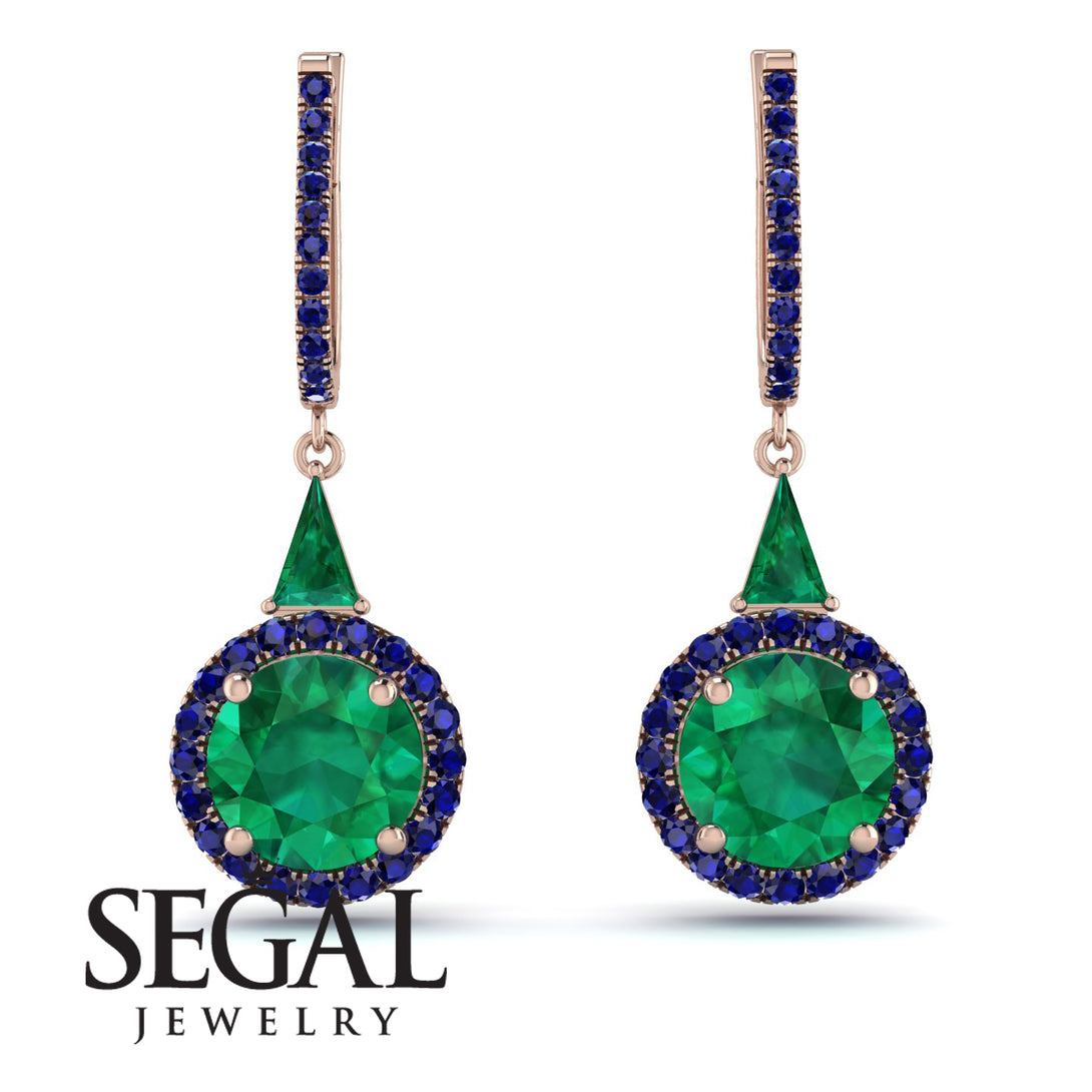 Hidden Halo Emerald Earrings - Joanna No. 65