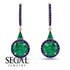 Hidden Halo Emerald Earrings - Joanna No. 65