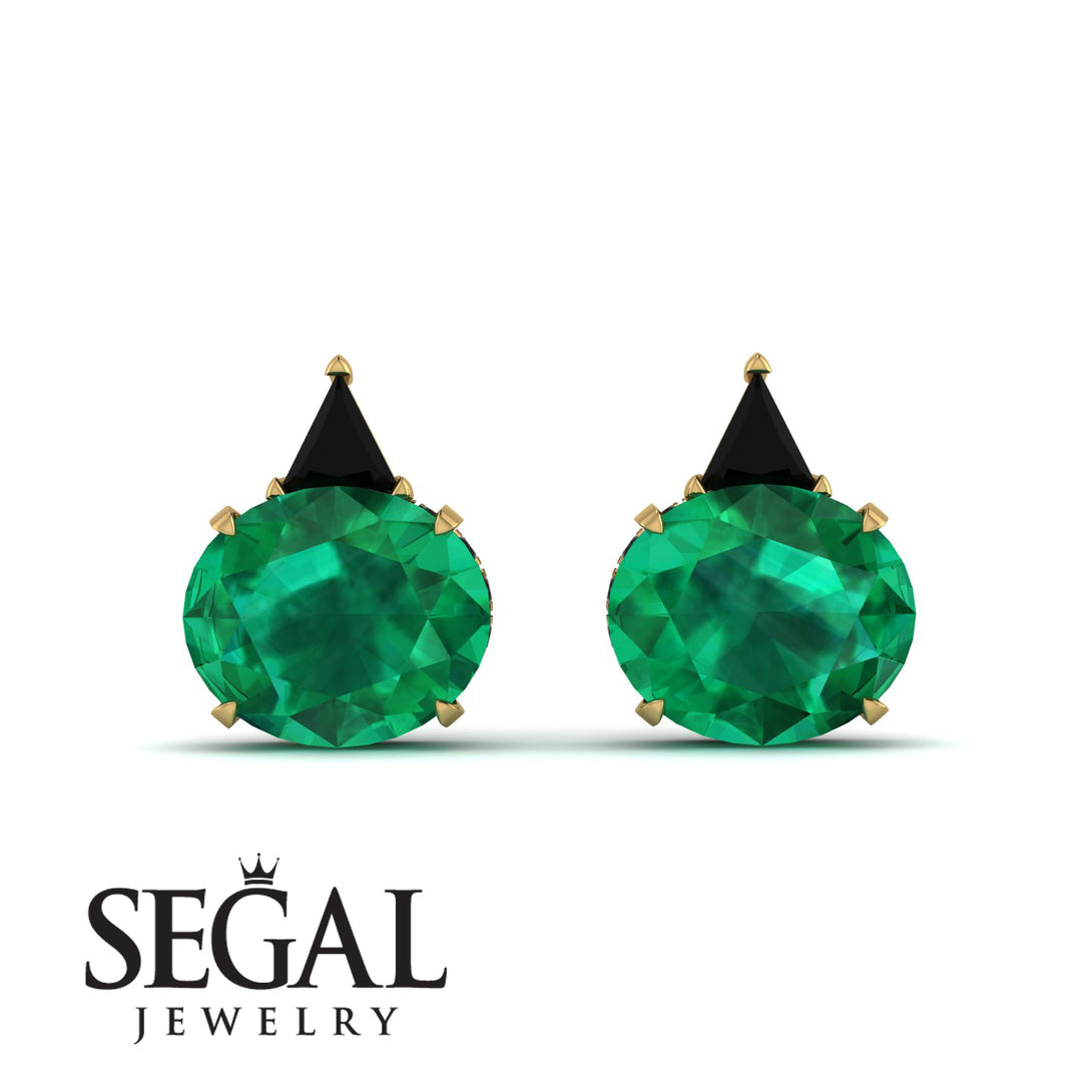 Hidden Halo Emerald Earrings - Rosalie No. 34