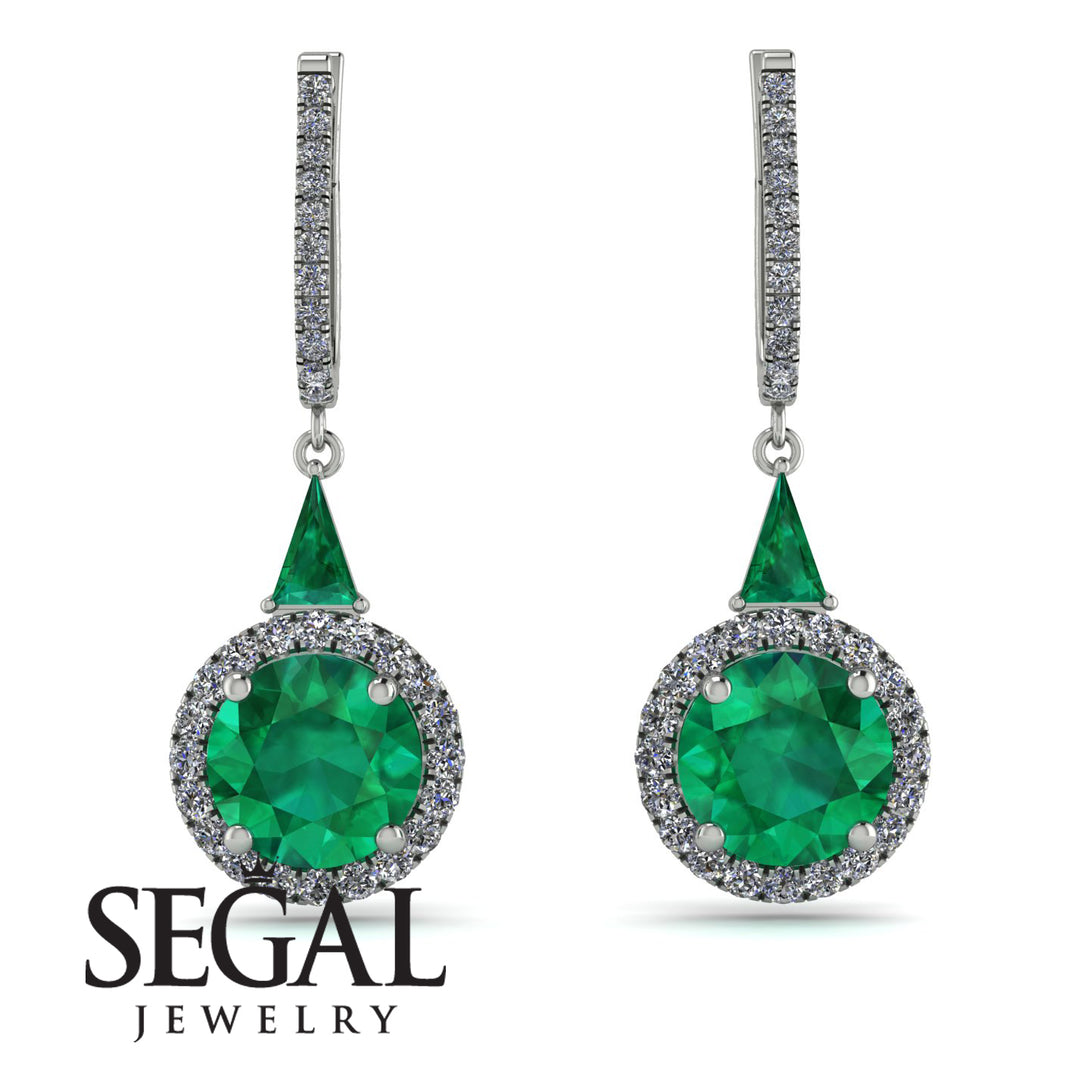 Hidden Halo Emerald Earrings - Joanna No. 6