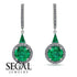 Hidden Halo Emerald Earrings - Joanna No. 6
