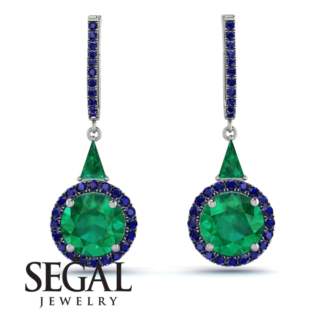 Hidden Halo Emerald Earrings - Joanna No. 66