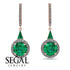 Hidden Halo Emerald Earrings - Joanna No. 5