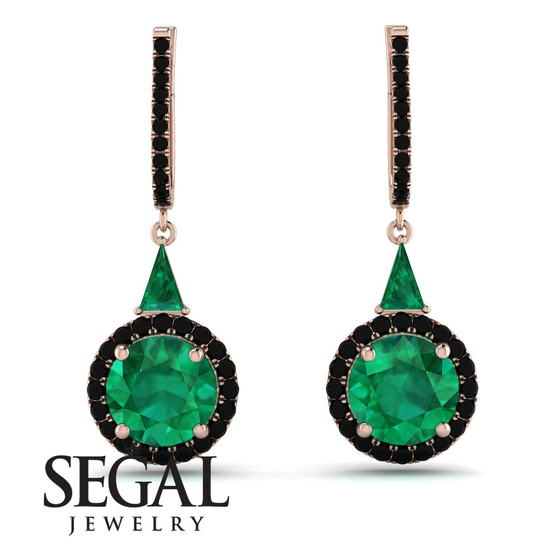 Hidden Halo Emerald Earrings - Joanna No. 35