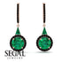 Hidden Halo Emerald Earrings - Joanna No. 35