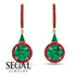 Hidden Halo Emerald Earrings - Joanna No. 49