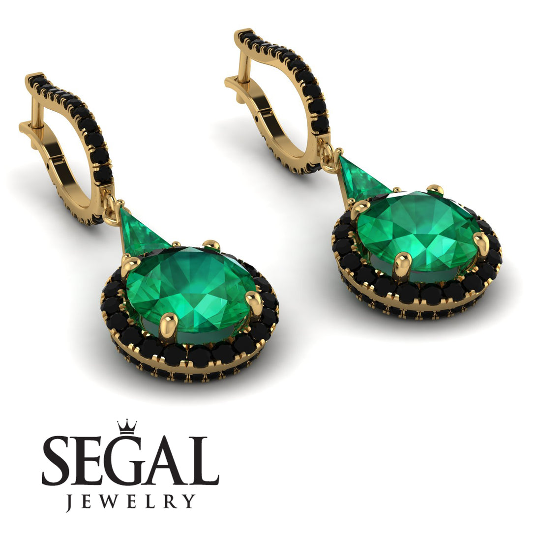 Hidden Halo Emerald Earrings - Joanna No. 34