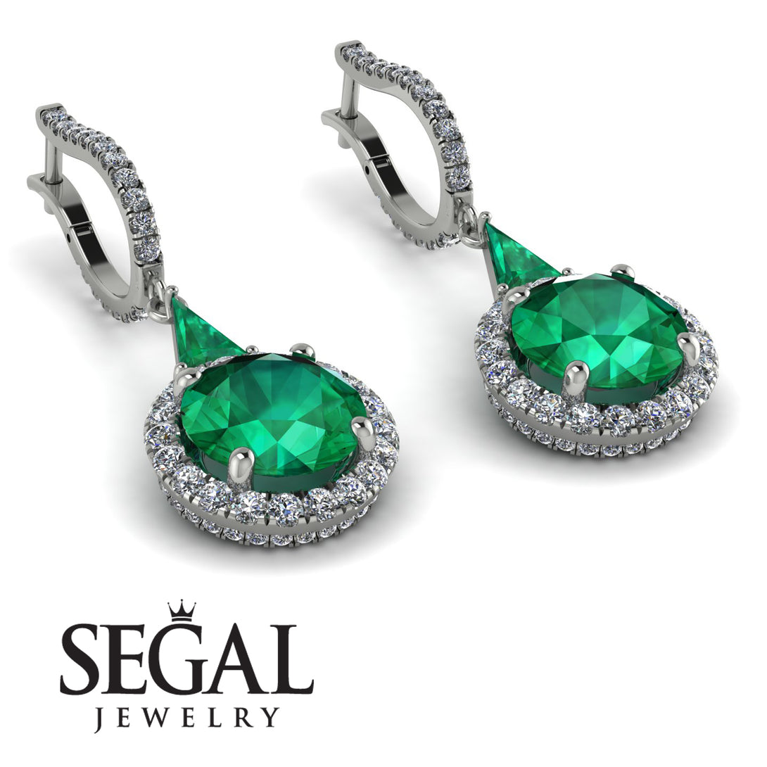 Hidden Halo Emerald Earrings - Joanna No. 6