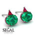 Hidden Halo Emerald Earrings - Rosalie No. 51