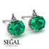 Hidden Halo Emerald Earrings - Rosalie No. 6