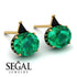 Hidden Halo Emerald Earrings - Rosalie No. 34
