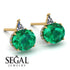 Hidden Halo Emerald Earrings - Rosalie No. 4