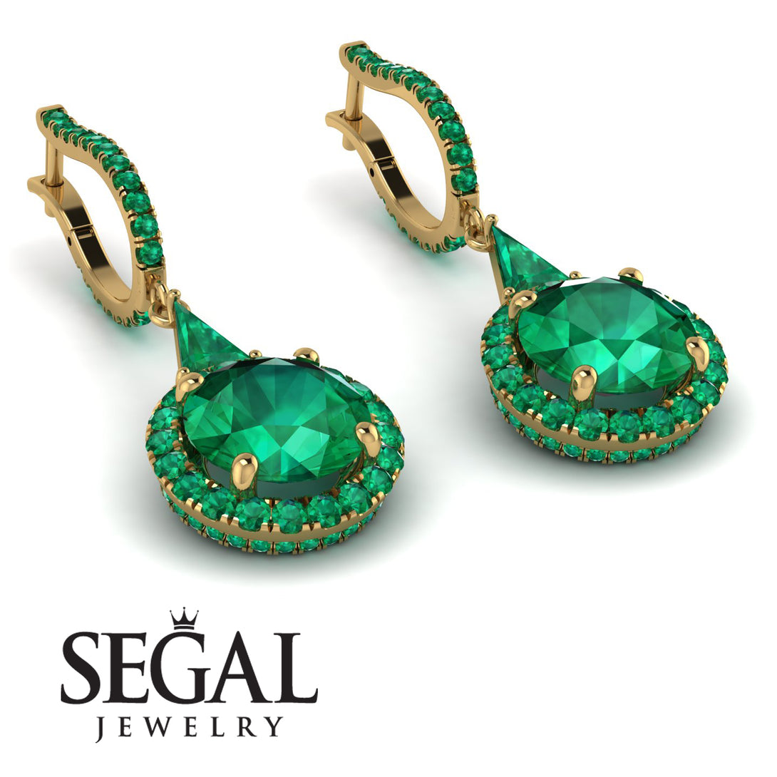 Hidden Halo Emerald Earrings - Joanna No. 19