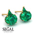 Hidden Halo Emerald Earrings - Rosalie No. 19