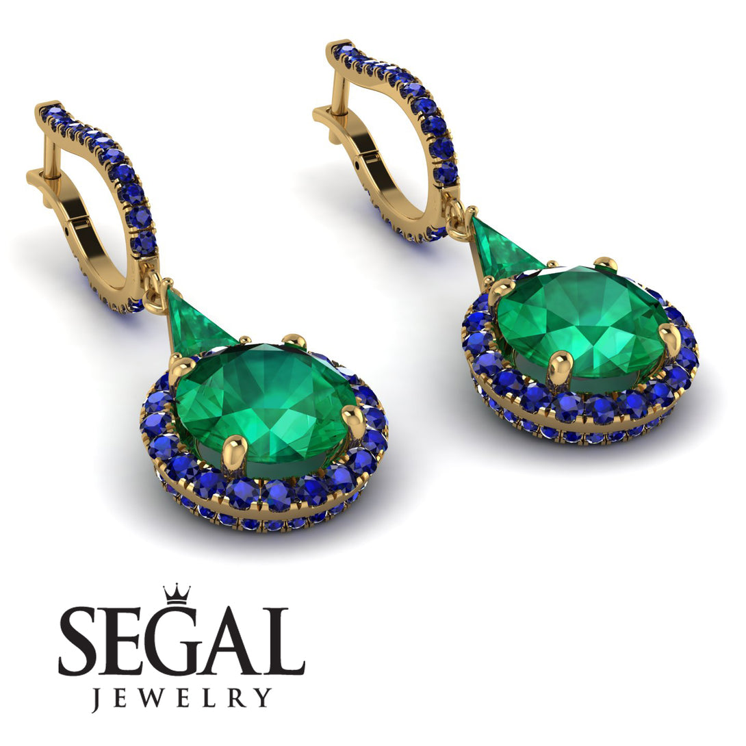 Hidden Halo Emerald Earrings - Joanna No. 64