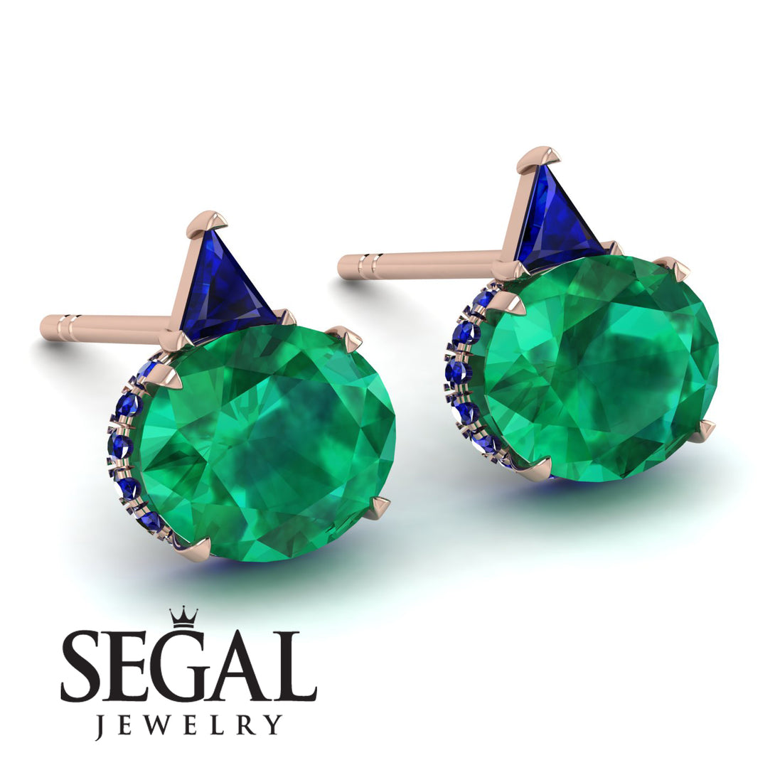 Hidden Halo Emerald Earrings - Rosalie No. 65