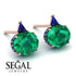 Hidden Halo Emerald Earrings - Rosalie No. 65