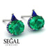 Hidden Halo Emerald Earrings - Rosalie No. 66
