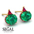 Hidden Halo Emerald Earrings - Rosalie No. 49