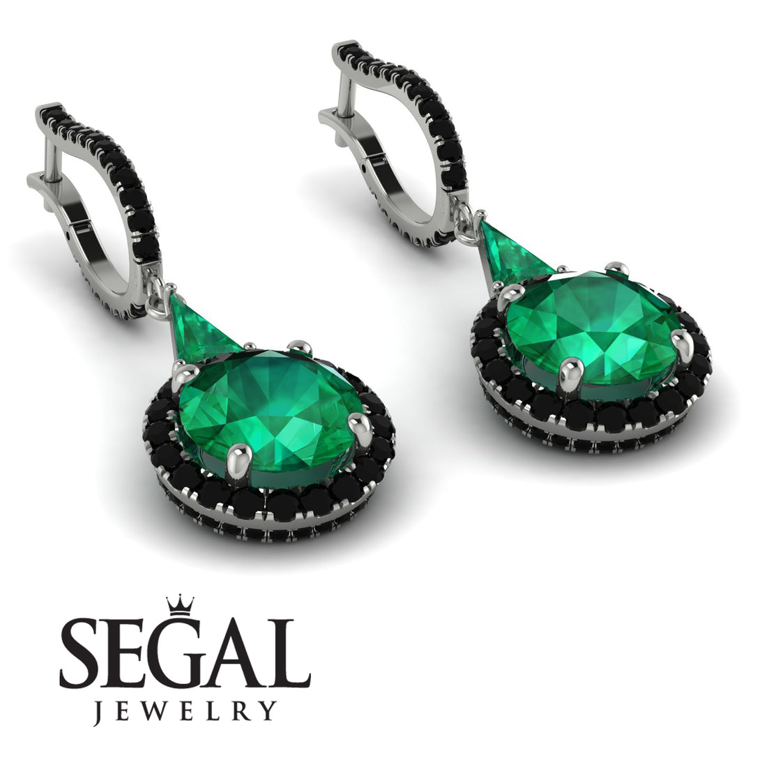 Hidden Halo Emerald Earrings - Joanna No. 36