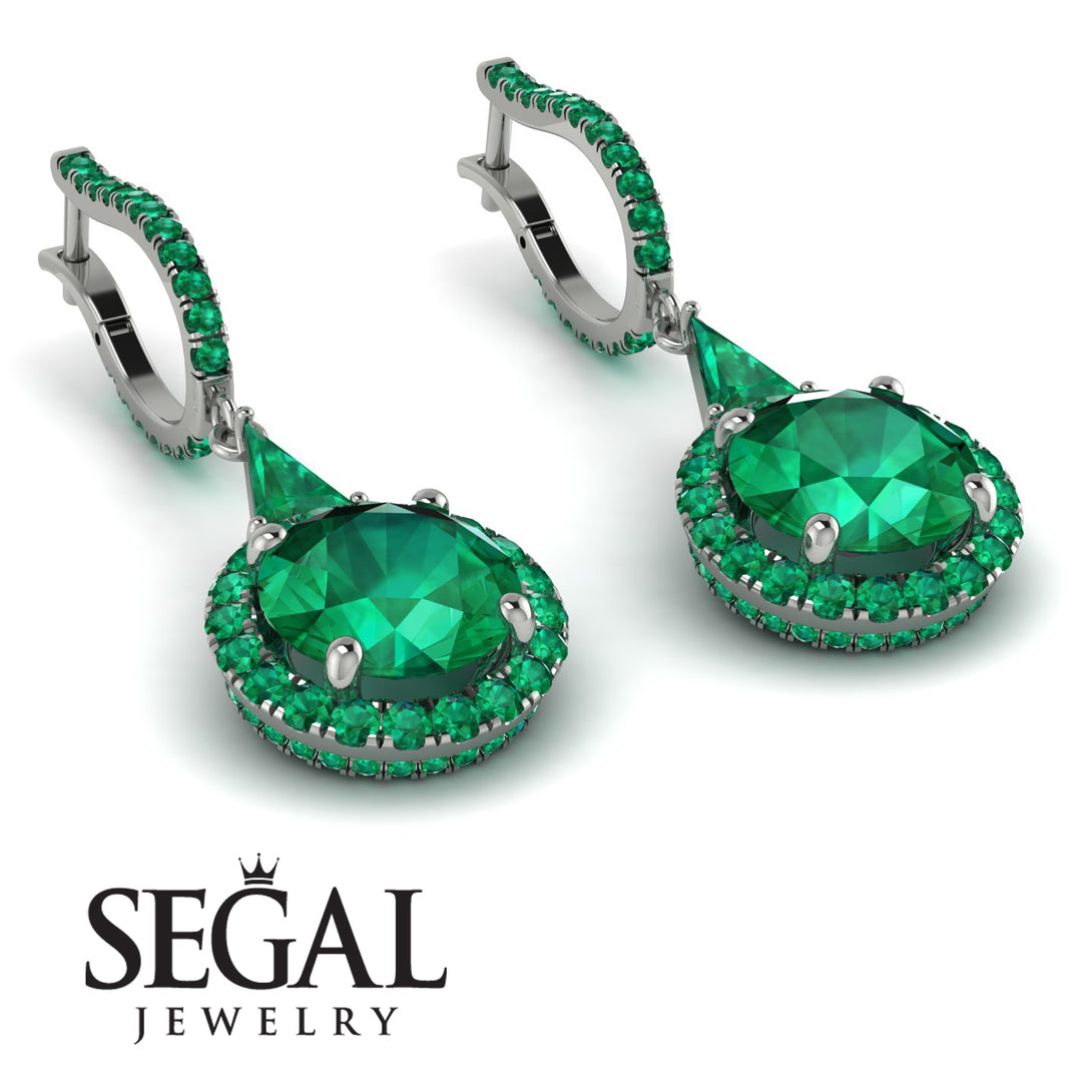 Hidden Halo Emerald Earrings - Joanna No. 21