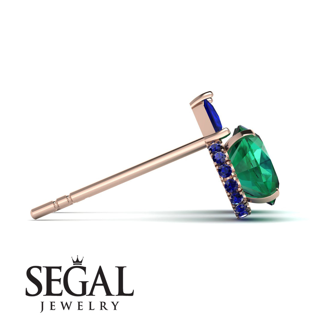 Hidden Halo Emerald Earrings - Rosalie No. 65