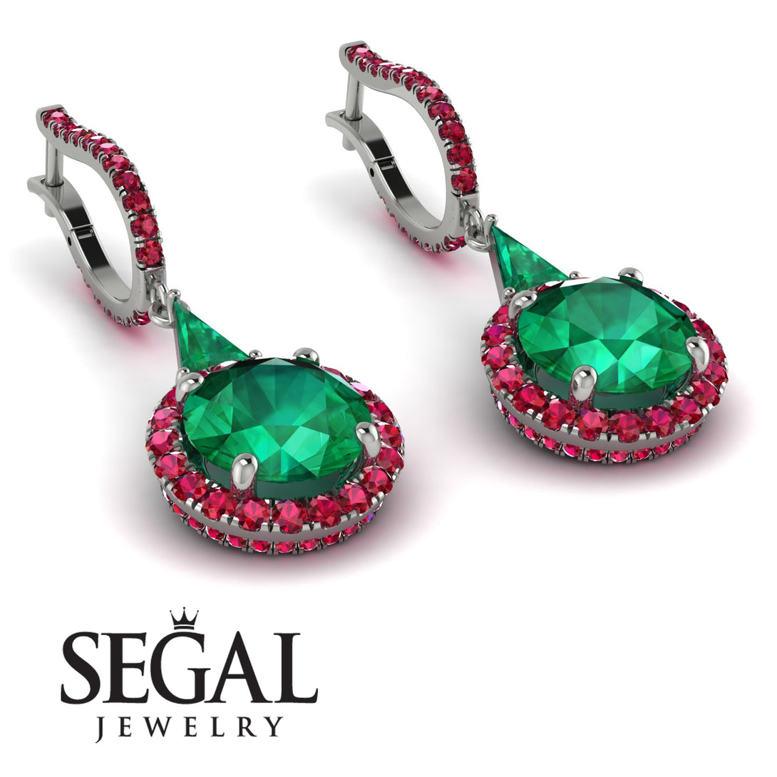 Hidden Halo Emerald Earrings - Joanna No. 51