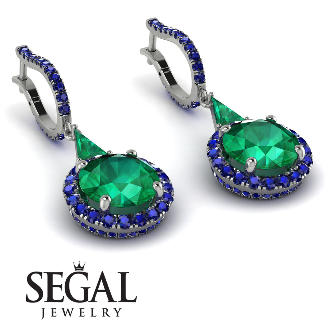 Hidden Halo Emerald Earrings - Joanna No. 66