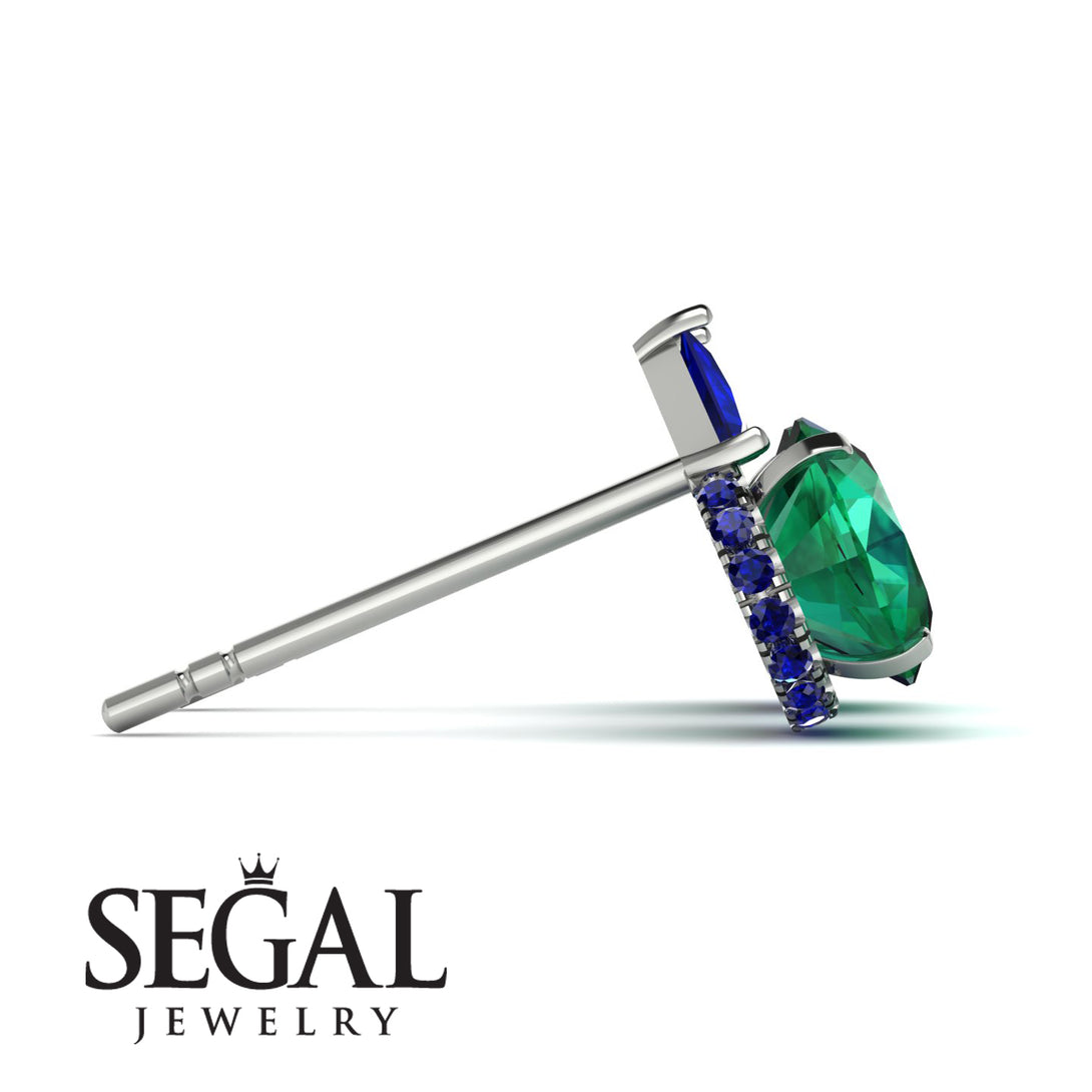 Hidden Halo Emerald Earrings - Rosalie No. 66