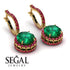 Hidden Halo Emerald Hoop Earrings - Catalina No. 49