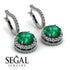 Hidden Halo Emerald Hoop Earrings - Catalina No. 6