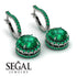 Hidden Halo Emerald Hoop Earrings - Catalina No. 21