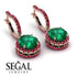 Hidden Halo Emerald Hoop Earrings - Catalina No. 50 image 3