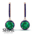Hidden Halo Emerald Hoop Earrings - Catalina No. 65