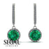 Hidden Halo Emerald Hoop Earrings - Catalina No. 6 image 2