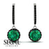 Hidden Halo Emerald Hoop Earrings - Catalina No. 36