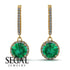 Hidden Halo Emerald Hoop Earrings - Catalina No. 4 image 2